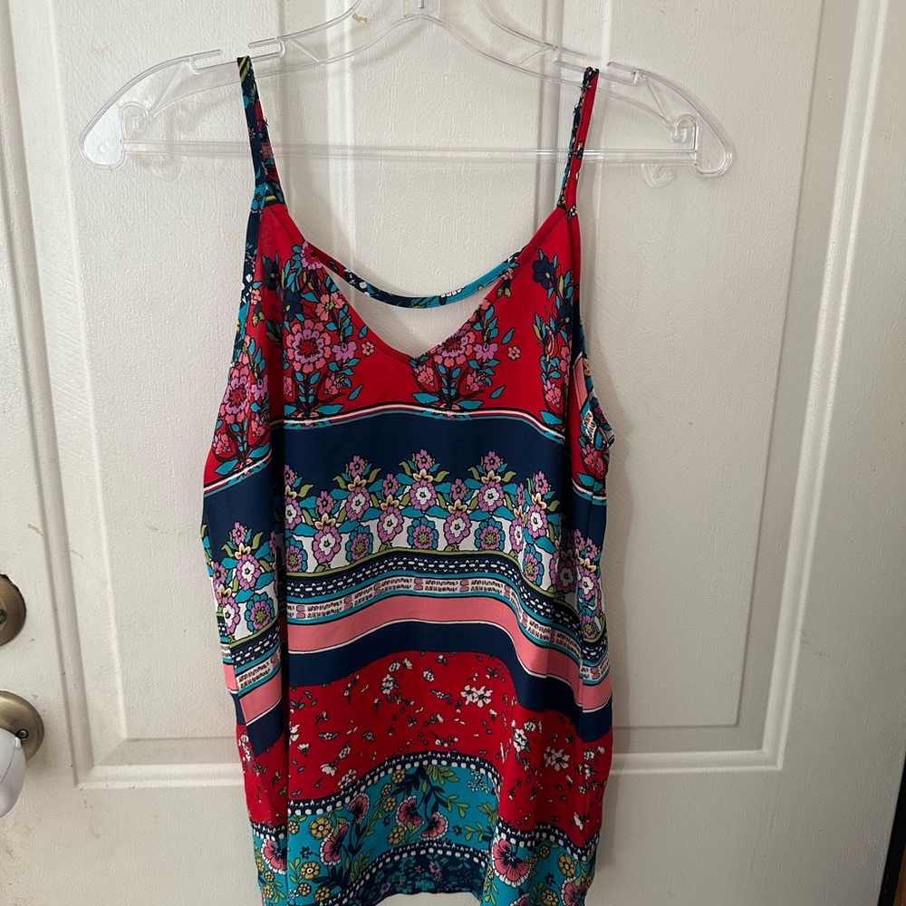 MAURICES WOMEN’S PRINTED CAMI: RED/BLUE: NWOT: SZ XS